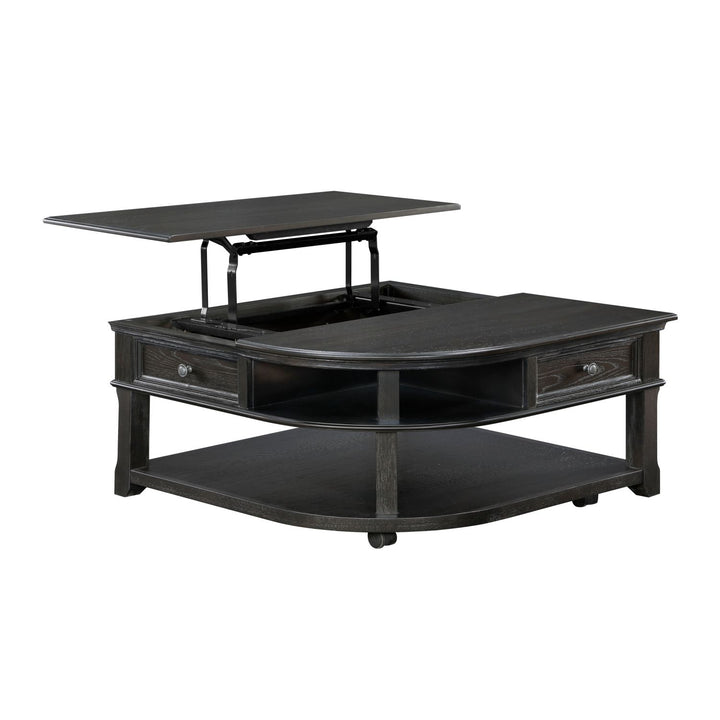 Buy farmhouse furniture Iron Oak Farm | Large Gray Modern Farmhouse Shelved Coffee Table - Modern Cottage Farmhouse Furniture