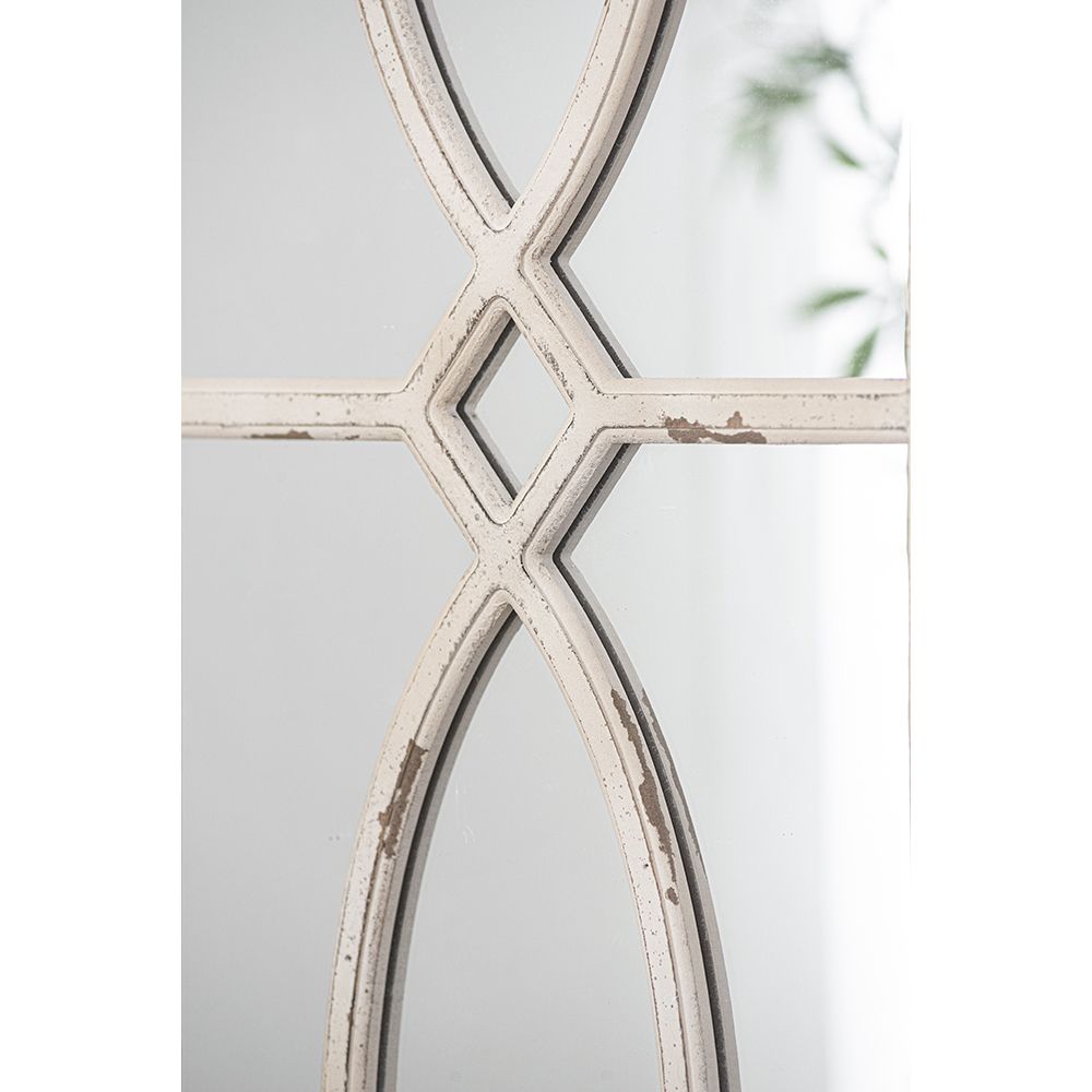 Buy farmhouse furniture Distressed White Rectangular Wall Mirrors - Set of 2, Versatile Home Decor for Living Room, Vertical &amp; Horizontal Display - Modern Cottage Farmhouse Furniture