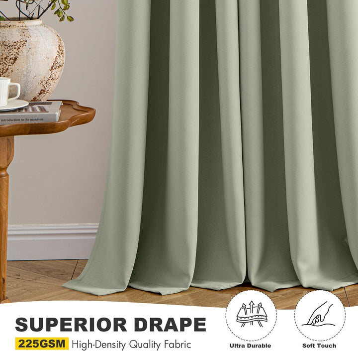 Buy farmhouse furniture The Fernwood | Sage Green Blackout Curtains 63 Inches Long 2 Panels - Modern Cottage Farmhouse Furniture