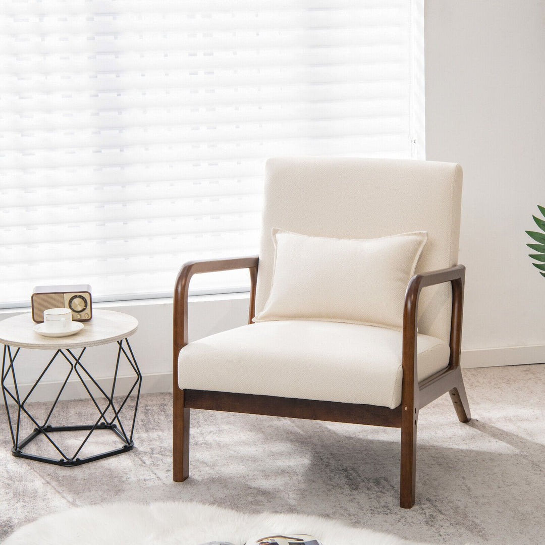 Buy farmhouse furniture Beige White Modern Contemporary Accent Chair - Modern Cottage Farmhouse Furniture