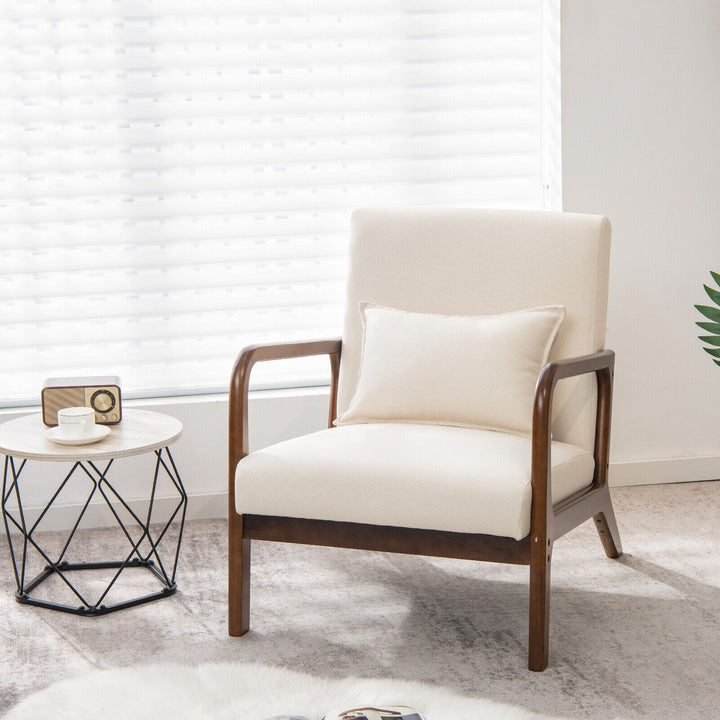 Buy farmhouse furniture Beige White Modern Contemporary Accent Chair - Modern Cottage Farmhouse Furniture