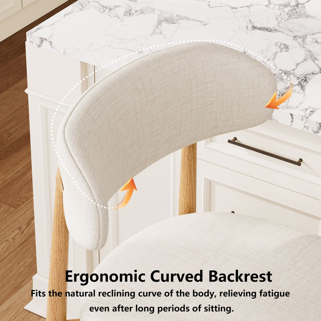 Buy farmhouse furniture Beige Modern Cottage Farmhouse Counter Bar Stools Set of 2 - Modern Cottage Farmhouse Furniture