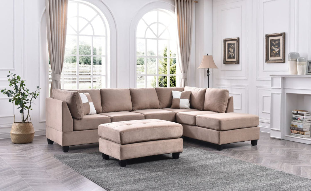 Buy farmhouse furniture Mocha Modern Farmhouse Beige Sofa Sectional Couch - Modern Cottage Farmhouse Furniture