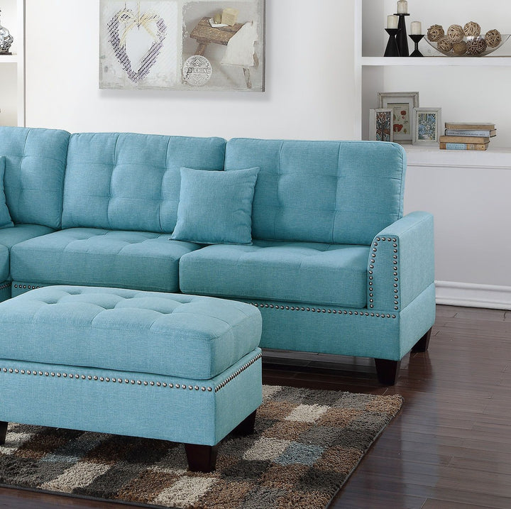 Buy farmhouse furniture The Blue Jay | Modern Blue 3pcs Farmhouse Cottage Sofa Couch - Modern Cottage Farmhouse Furniture
