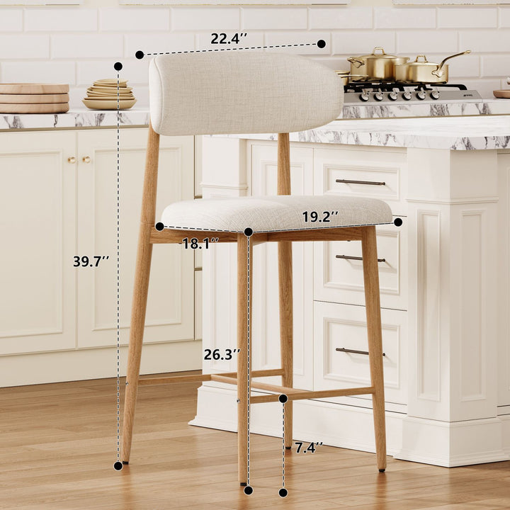 Buy farmhouse furniture Beige Modern Cottage Farmhouse Counter Bar Stools Set of 2 - Modern Cottage Farmhouse Furniture