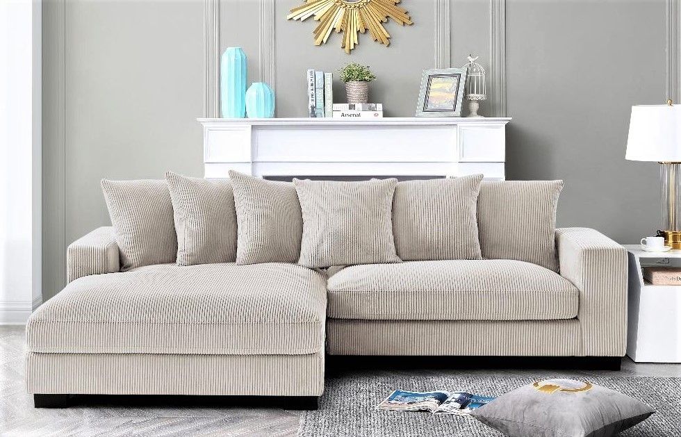 Buy farmhouse furniture Oversized Modern Farmhouse Two-Piece Left Facing Upholstered Sofa Couch - Modern Cottage Farmhouse Furniture