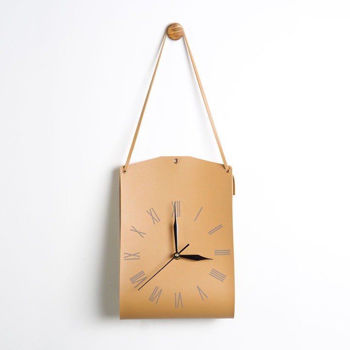 Buy farmhouse furniture Leather Wall Clock decorative quartz wall clock for bedroom living room hallway - Modern Cottage Farmhouse Furniture