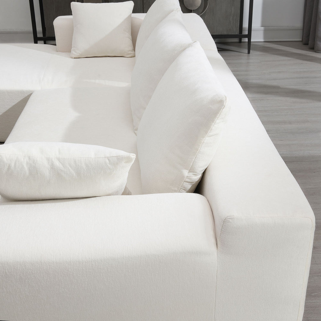 Buy farmhouse furniture The Marbella Beige Estate Modern Large Mediterranean L-Shape Modular Sectional Sofa - Modern Cottage Farmhouse Furniture