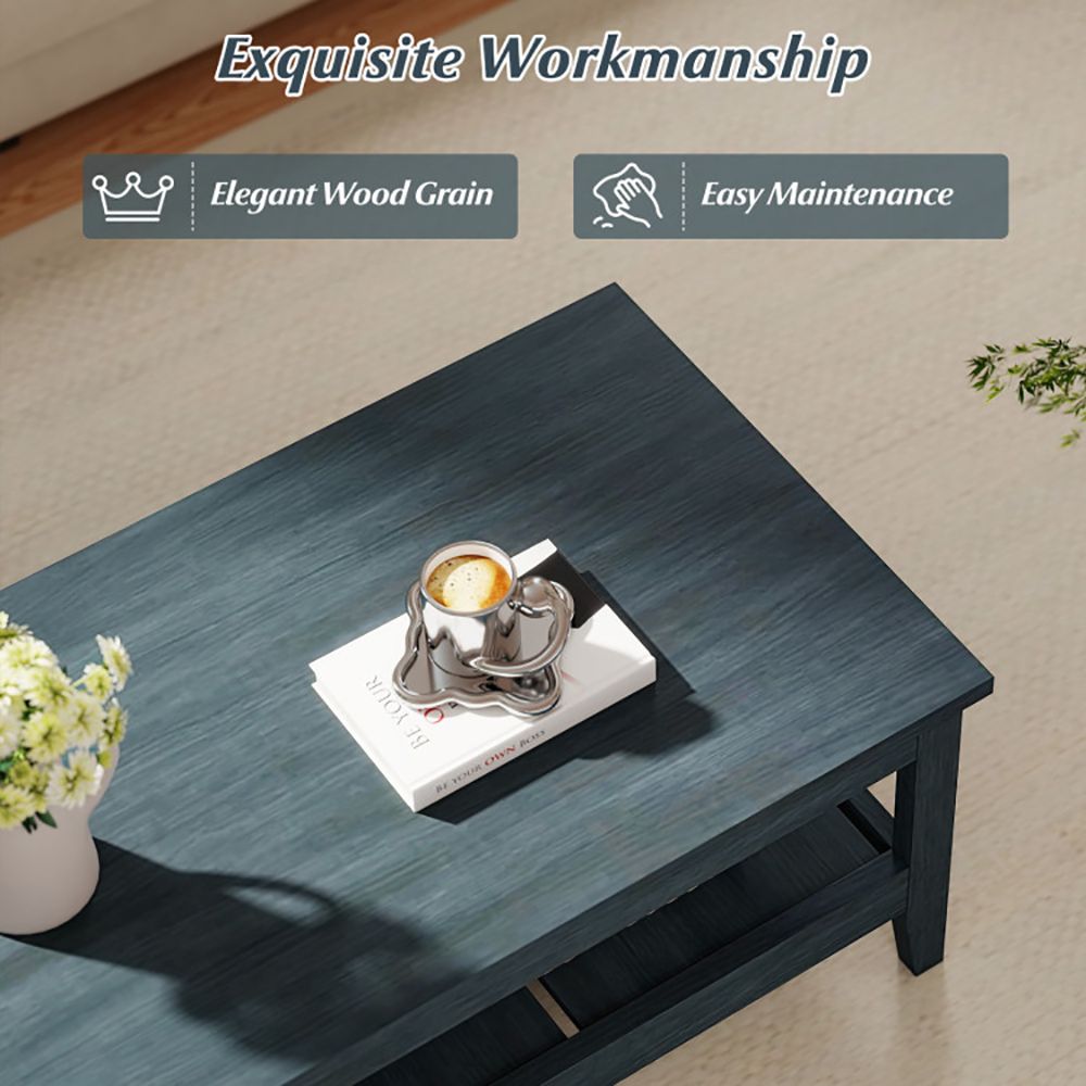 Buy farmhouse furniture Farmhouse Coffee Table Rustic Cocktail Center Table with Thickened Tabletop - Modern Cottage Farmhouse Furniture
