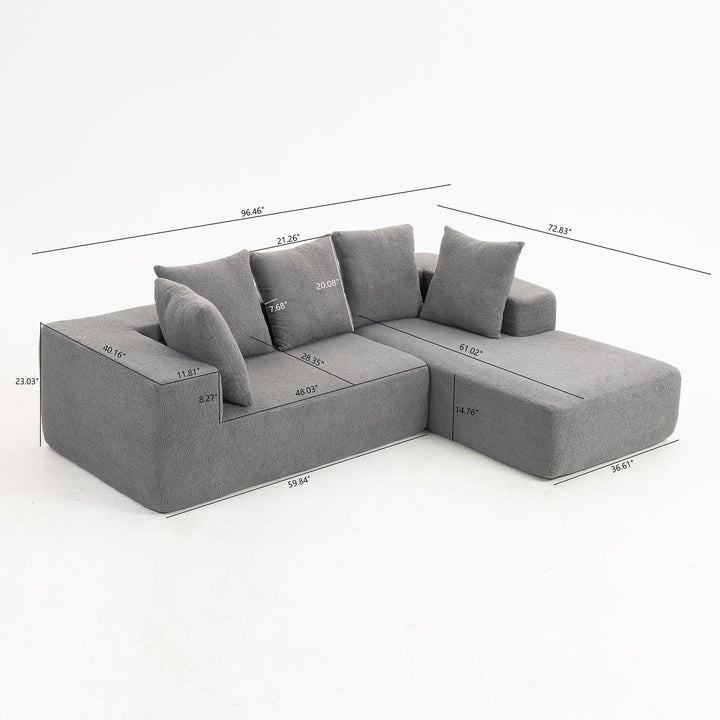 Buy farmhouse furniture Sole Terra | Simple Bouclé Minimalist Apartment Farmhouse Sofa Couch - Modern Cottage Farmhouse Furniture