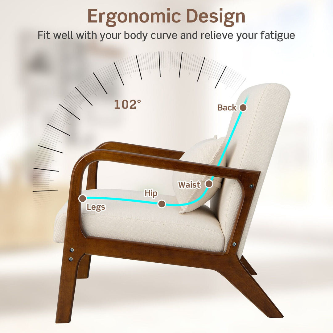 Buy farmhouse furniture Beige White Modern Contemporary Accent Chair - Modern Cottage Farmhouse Furniture