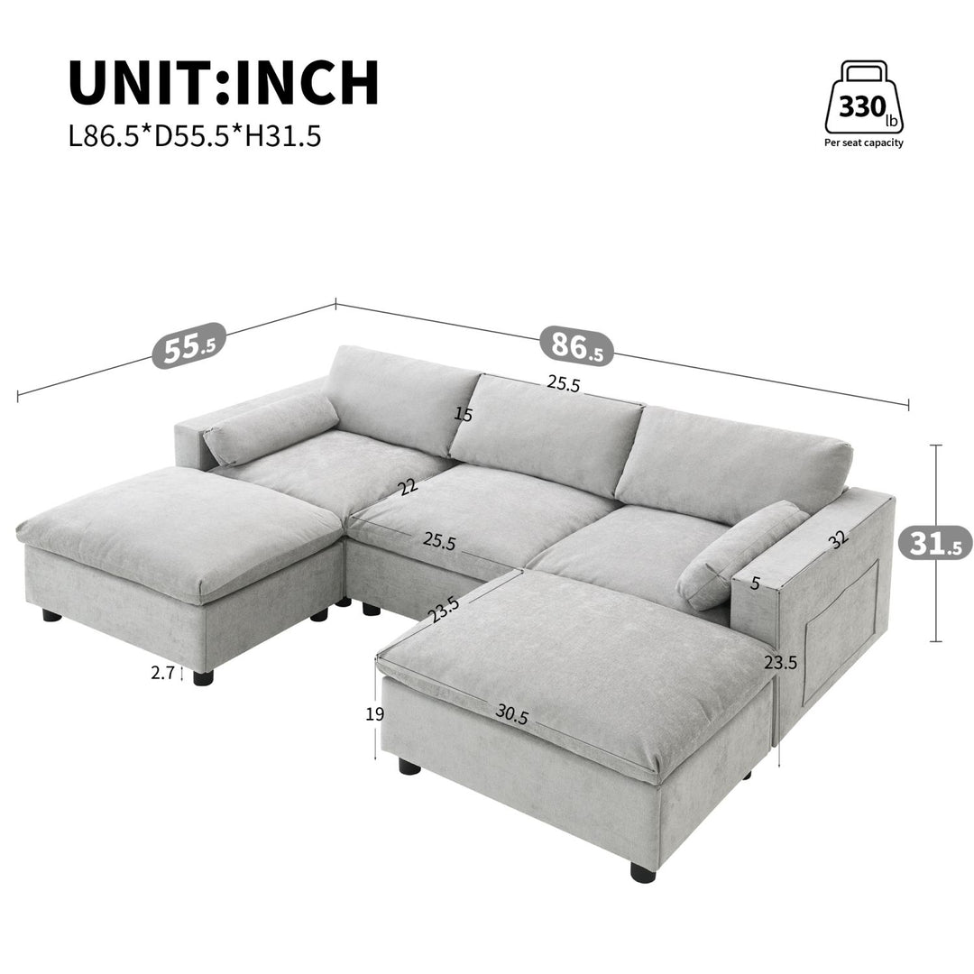 Buy farmhouse furniture Modern Farmhouse Grey Three Seater Sofa Couch - Modern Cottage Farmhouse Furniture