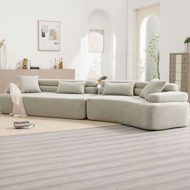 Buy farmhouse furniture Upholstered Curve Modern Minimalist Farmhouse Sofa Couch - Modern Cottage Farmhouse Furniture