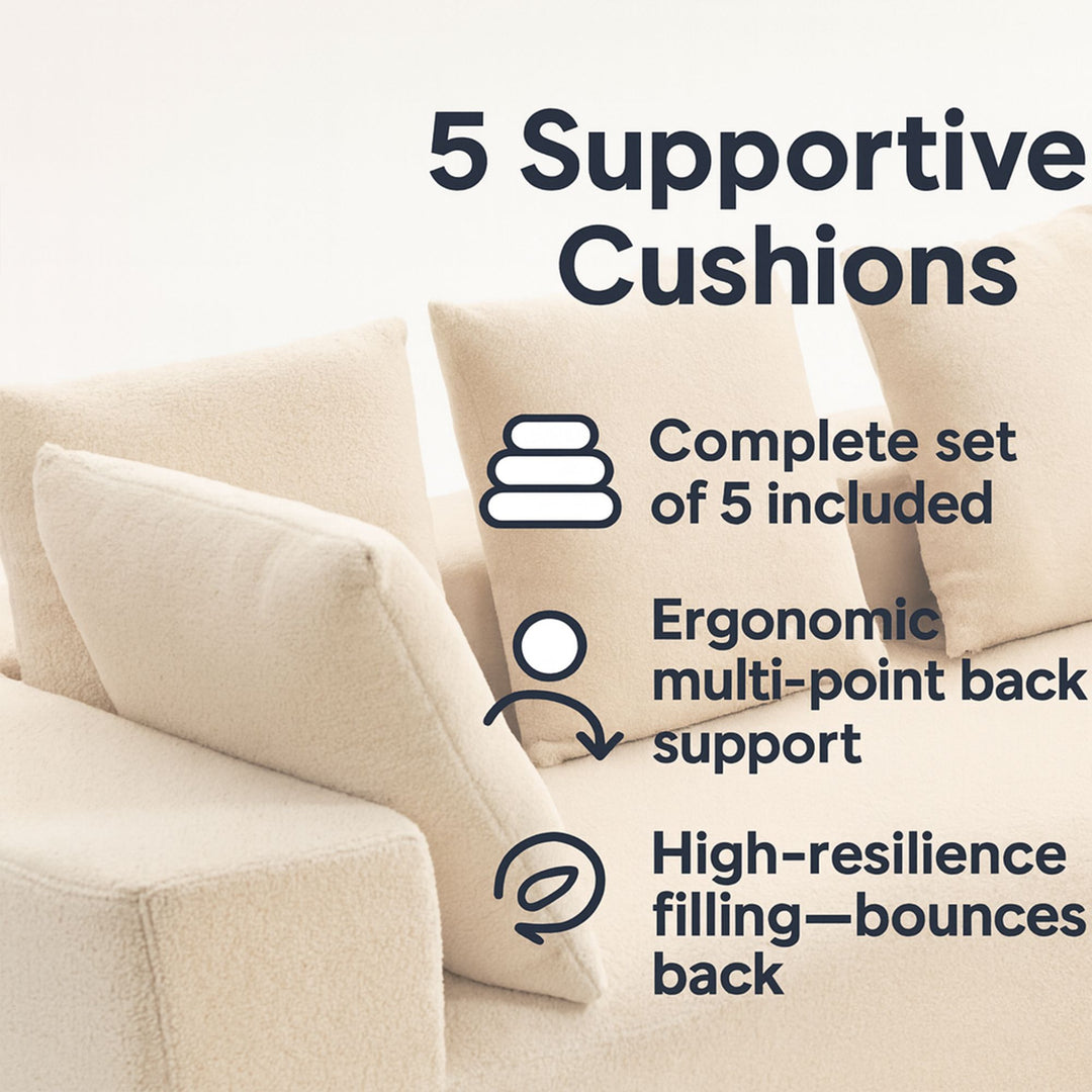 Buy farmhouse furniture Sole Terra | Simple Bouclé Minimalist Apartment Farmhouse Sofa Couch - Modern Cottage Farmhouse Furniture