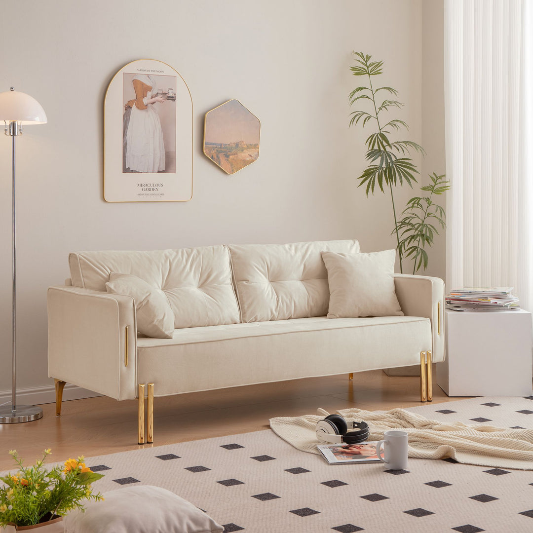 Buy farmhouse furniture Modern Farmhouse Cottage Upholstered 3-Seater Sofa Couch - Modern Cottage Farmhouse Furniture