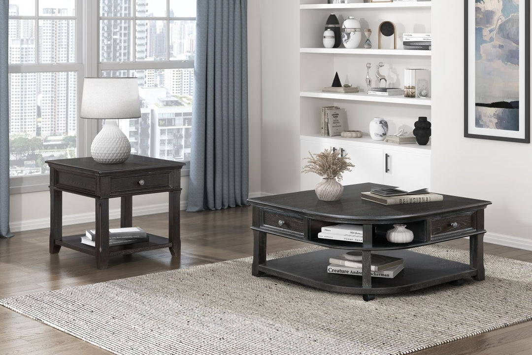 Buy farmhouse furniture Iron Oak Farm | Large Gray Modern Farmhouse Shelved Coffee Table - Modern Cottage Farmhouse Furniture