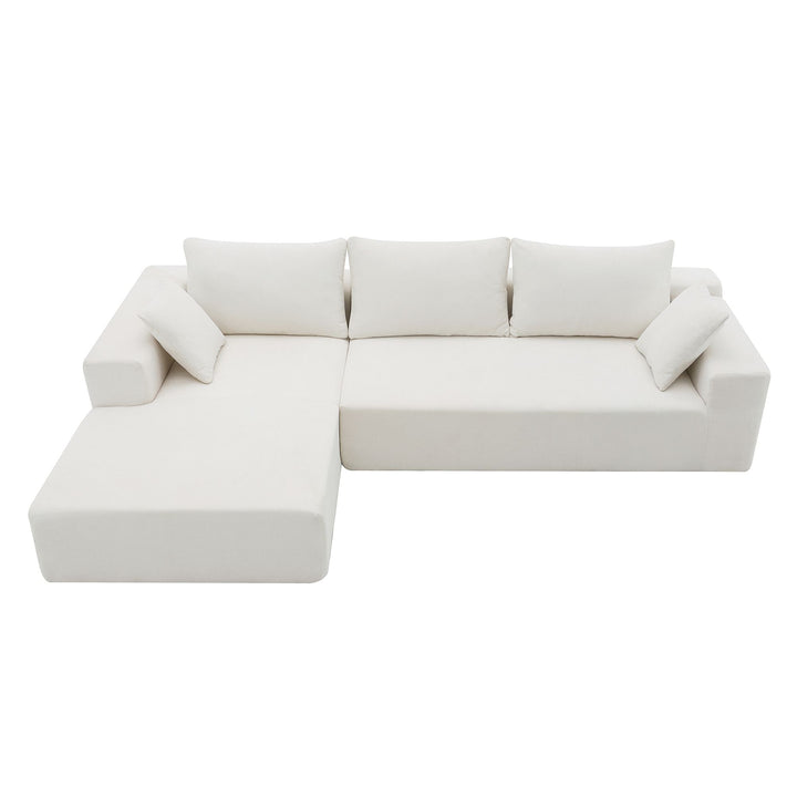 Buy farmhouse furniture The Marbella Beige Estate Modern Large Mediterranean L-Shape Modular Sectional Sofa - Modern Cottage Farmhouse Furniture