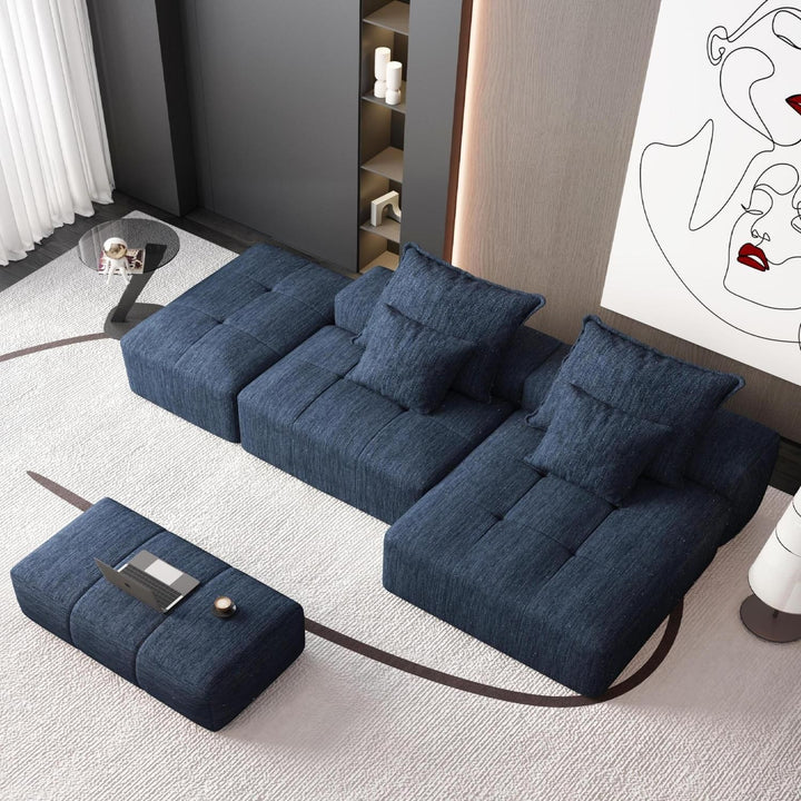 Buy farmhouse furniture The Blue Ridge | Modern Contemporary Farmhouse Oversized Modular Sectional Sofa with Ottoman - Modern Cottage Farmhouse Furniture
