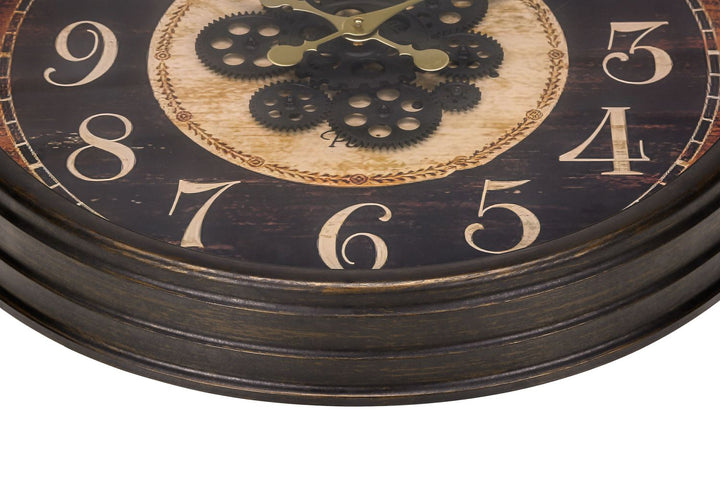 Buy farmhouse furniture 24" Tradition Round Wall Clock, Brown - Modern Cottage Farmhouse Furniture