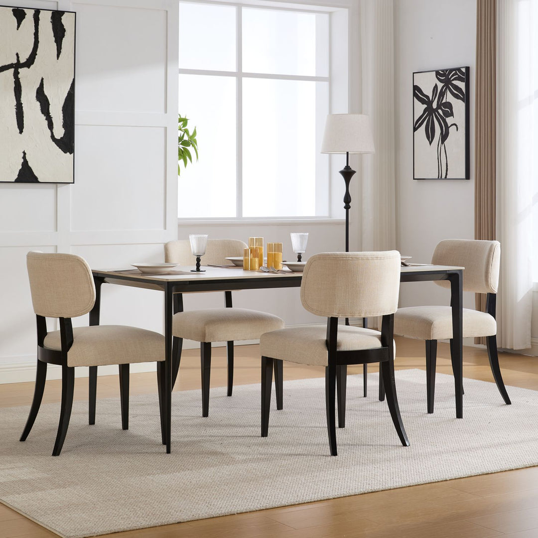 Buy farmhouse furniture Wooden Dining Chairs Set of 2, Modern Fabric Upholstered Dining Room Chair Kitchen Chairs, Farmhouse Dinner Chair for Kitchen Dining Room - Modern Cottage Farmhouse Furniture