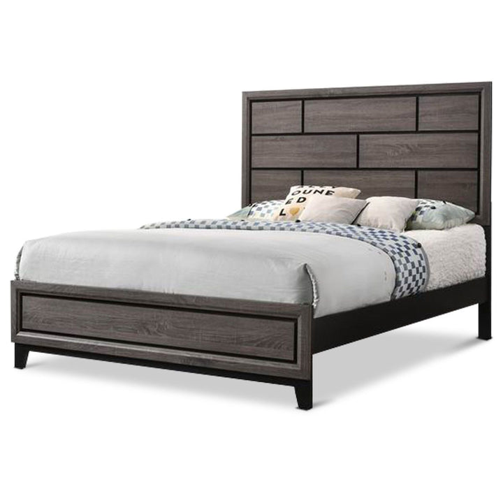 Buy farmhouse furniture Elizabeth | Grey Farmhouse 1pc King Size Bed - Modern Cottage Farmhouse Furniture