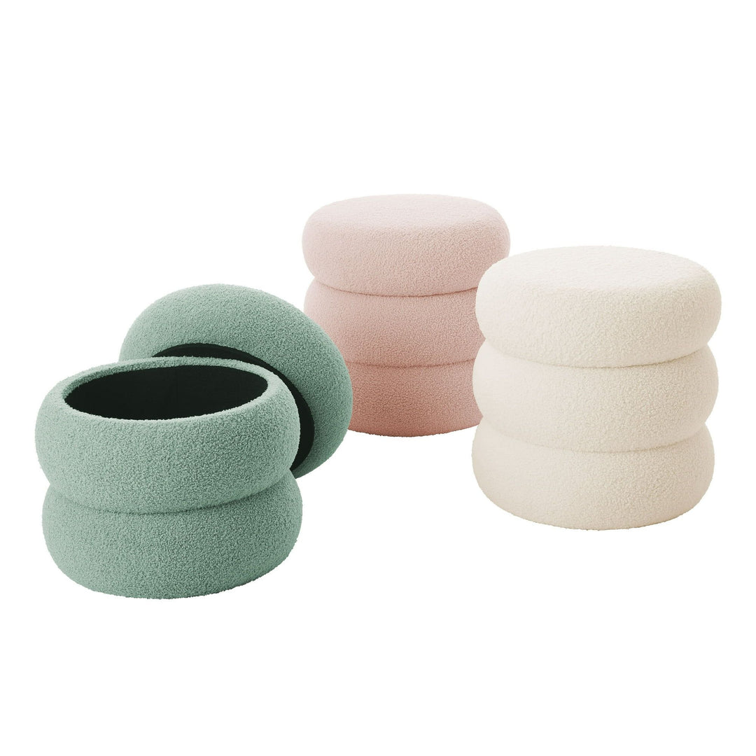 Buy farmhouse furniture Boucle Cloud Storage Ottoman, Sage - Modern Cottage Farmhouse Furniture
