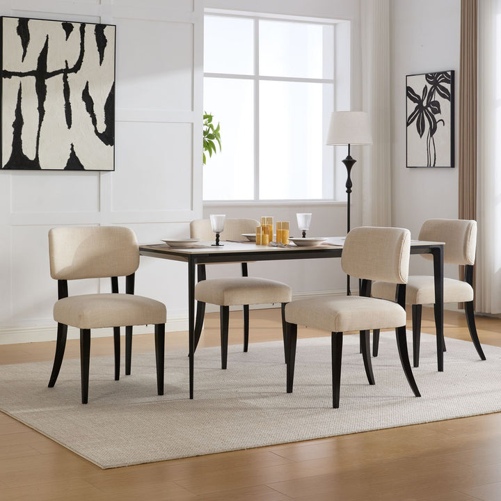 Buy farmhouse furniture Wooden Dining Chairs Set of 2, Modern Fabric Upholstered Dining Room Chair Kitchen Chairs, Farmhouse Dinner Chair for Kitchen Dining Room - Modern Cottage Farmhouse Furniture