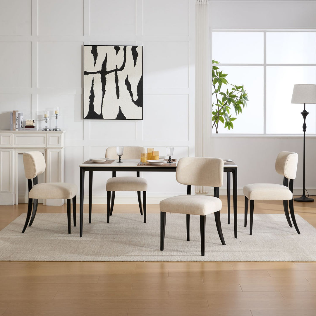 Buy farmhouse furniture Wooden Dining Chairs Set of 2, Modern Fabric Upholstered Dining Room Chair Kitchen Chairs, Farmhouse Dinner Chair for Kitchen Dining Room - Modern Cottage Farmhouse Furniture