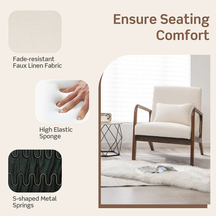 Buy farmhouse furniture Beige White Modern Contemporary Accent Chair - Modern Cottage Farmhouse Furniture
