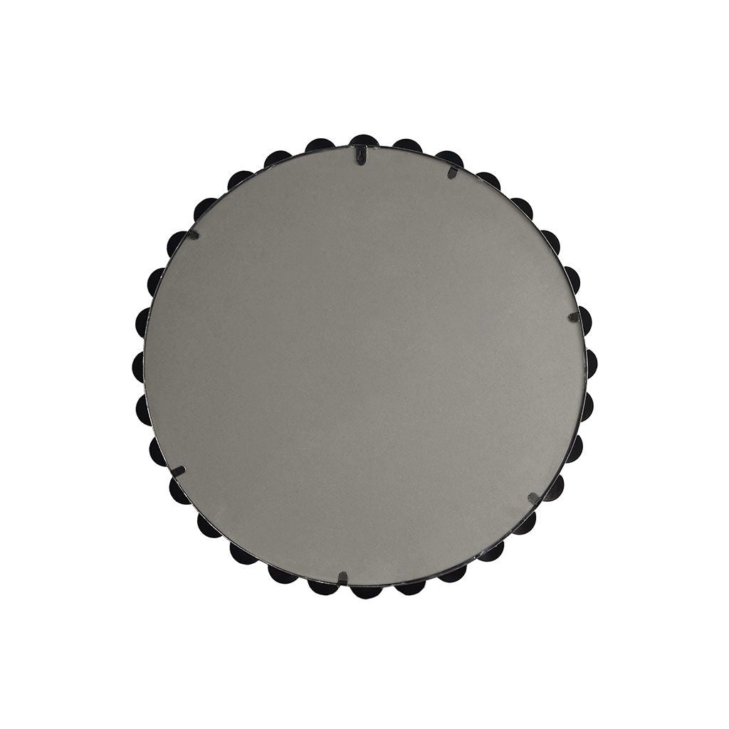 Buy farmhouse furniture Black Round Beaded Wall Mirror 27"D - Modern Cottage Farmhouse Furniture