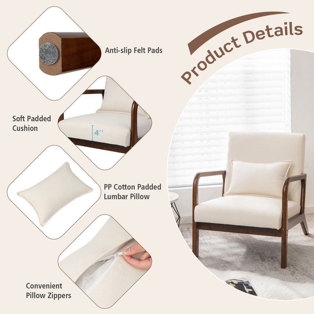 Buy farmhouse furniture Beige White Modern Contemporary Accent Chair - Modern Cottage Farmhouse Furniture
