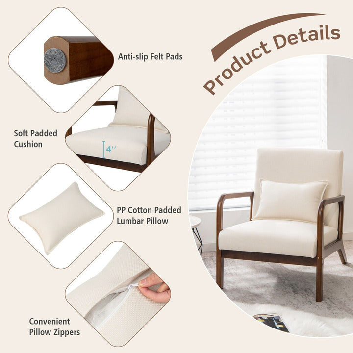 Buy farmhouse furniture Beige White Modern Contemporary Accent Chair - Modern Cottage Farmhouse Furniture