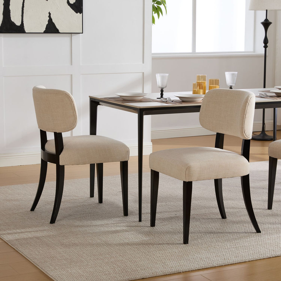 Buy farmhouse furniture Wooden Dining Chairs Set of 2, Modern Fabric Upholstered Dining Room Chair Kitchen Chairs, Farmhouse Dinner Chair for Kitchen Dining Room - Modern Cottage Farmhouse Furniture