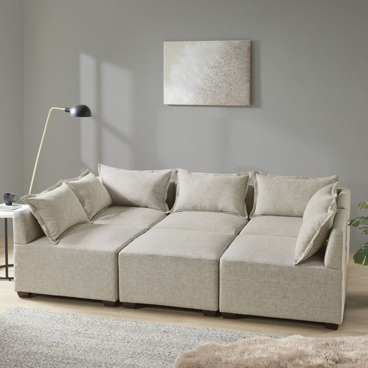 Buy farmhouse furniture Cream Off White Farmhouse Modular Armless Chair - Modern Cottage Farmhouse Furniture