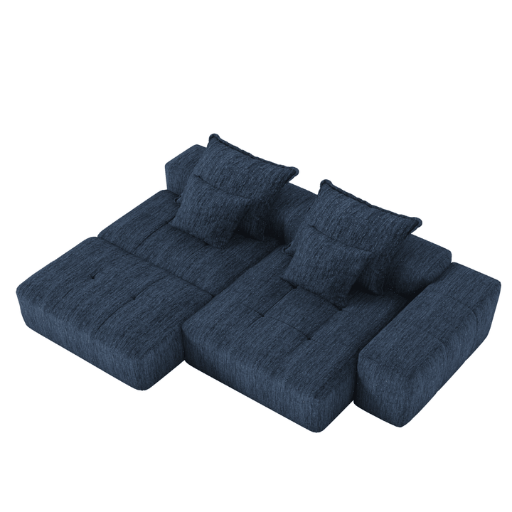 Buy farmhouse furniture The Blue Ridge | Modern Contemporary Farmhouse Oversized Modular Sectional Sofa with Ottoman - Modern Cottage Farmhouse Furniture