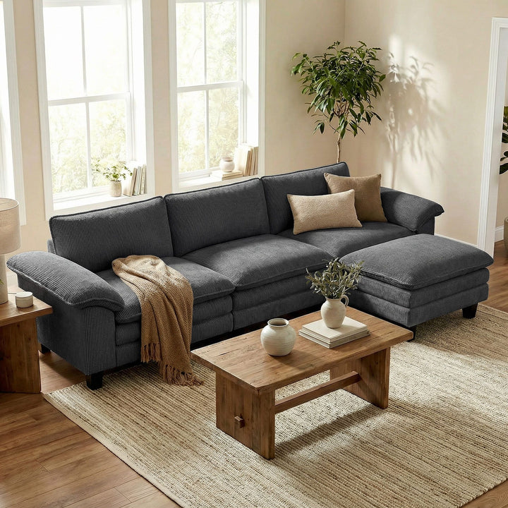 Buy farmhouse furniture Modern Farmhouse Dark Gray L Shaped Couch - Modern Cottage Farmhouse Furniture