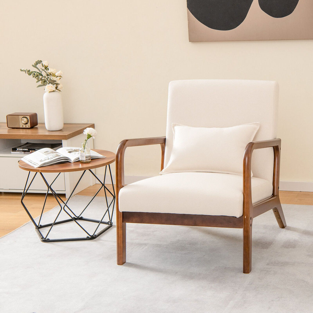 Buy farmhouse furniture Beige White Modern Contemporary Accent Chair - Modern Cottage Farmhouse Furniture