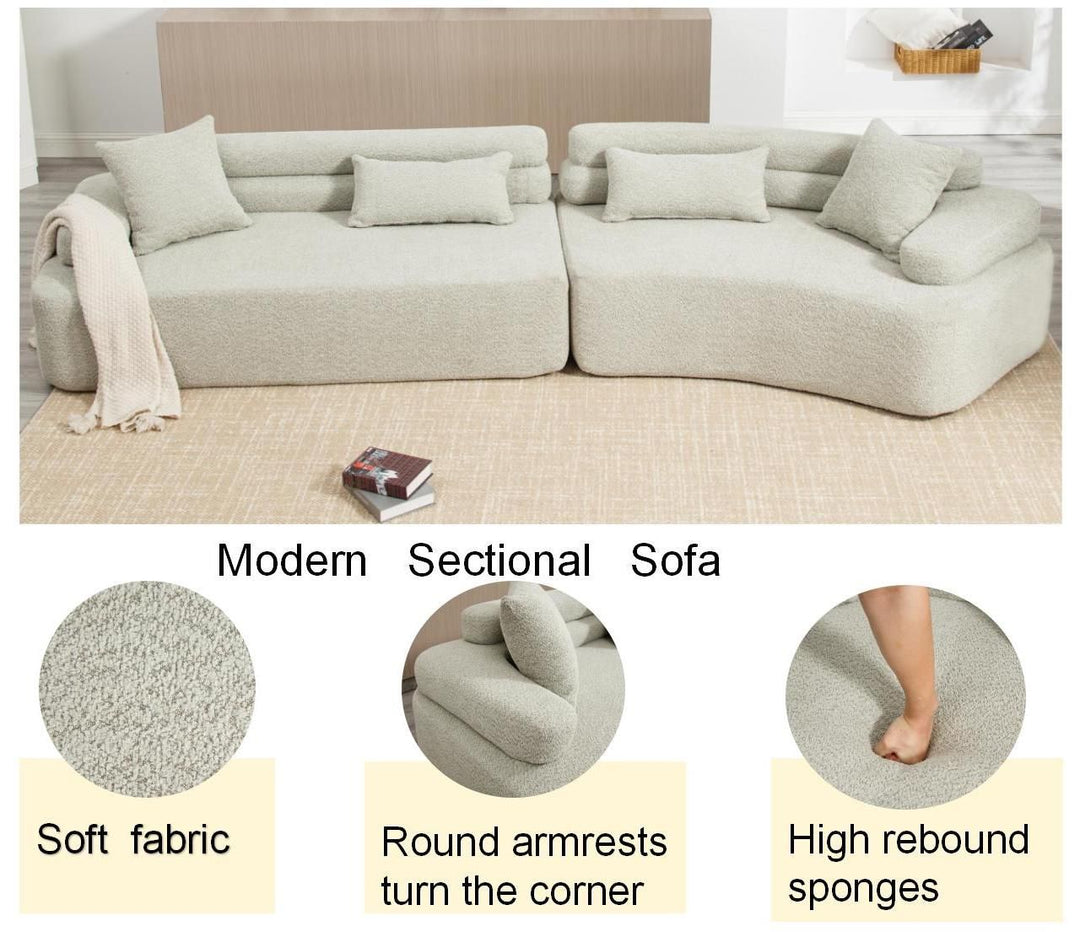 Buy farmhouse furniture Upholstered Curve Modern Minimalist Farmhouse Sofa Couch - Modern Cottage Farmhouse Furniture