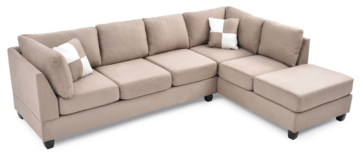 Buy farmhouse furniture Mocha Modern Farmhouse Beige Sofa Sectional Couch - Modern Cottage Farmhouse Furniture