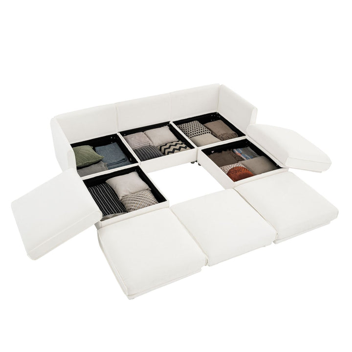 Buy farmhouse furniture Birch Hollow Sofa | Modern Farmhouse U-Shaped 3-Seater Sofa Couch - Modern Cottage Farmhouse Furniture
