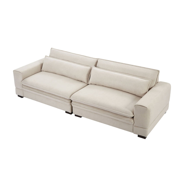 Buy farmhouse furniture Mid-Century Sofa Couch Modern Upholstered Couch for Livingroom,Bedroom, Apartment, Home Office Beige - Modern Cottage Farmhouse Furniture