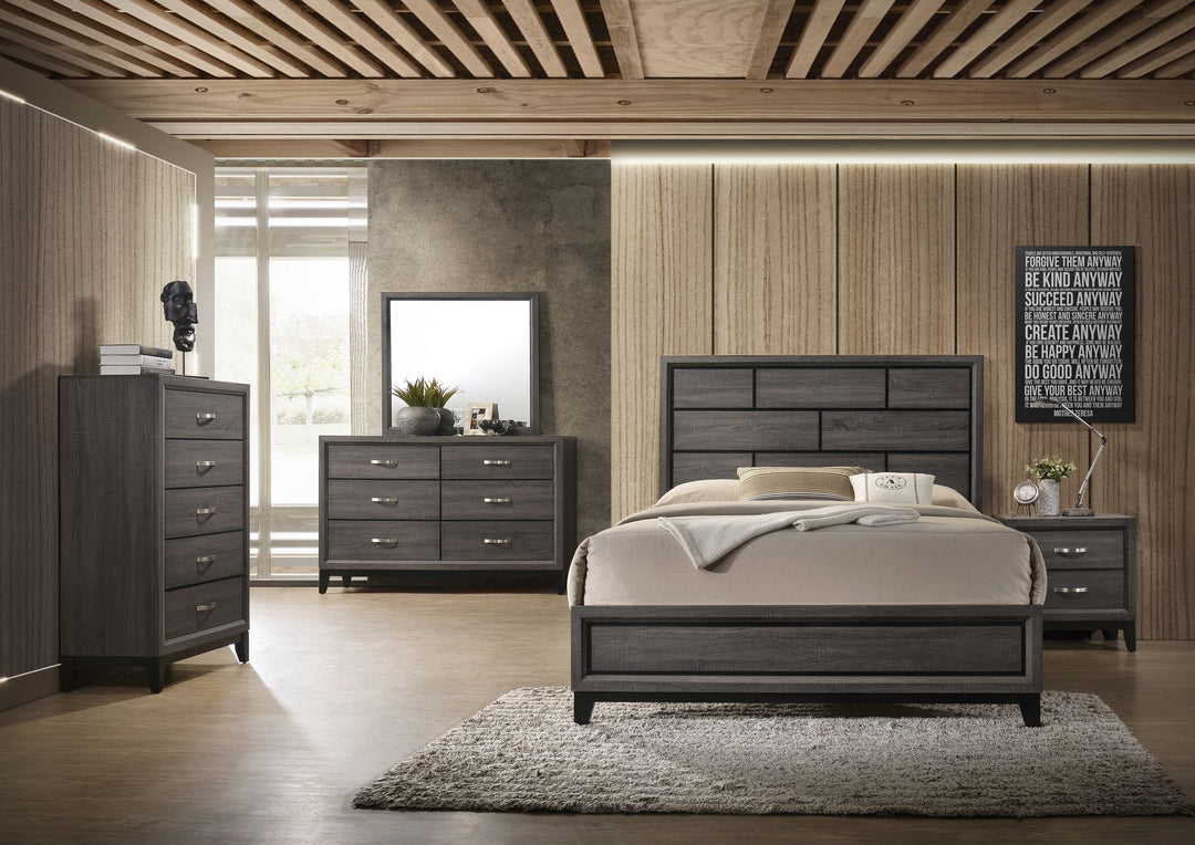 Buy farmhouse furniture Elizabeth | Grey Farmhouse 1pc King Size Bed - Modern Cottage Farmhouse Furniture