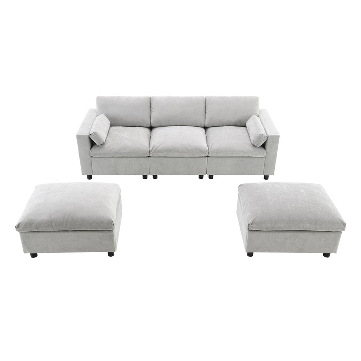Buy farmhouse furniture Modern Farmhouse Grey Three Seater Sofa Couch - Modern Cottage Farmhouse Furniture