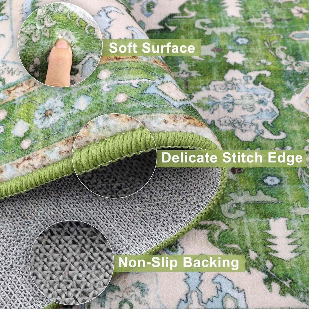 Buy farmhouse furniture Sets of 3 Sage Non Slip Farmhouse Kitchen Mats - Modern Cottage Farmhouse Furniture
