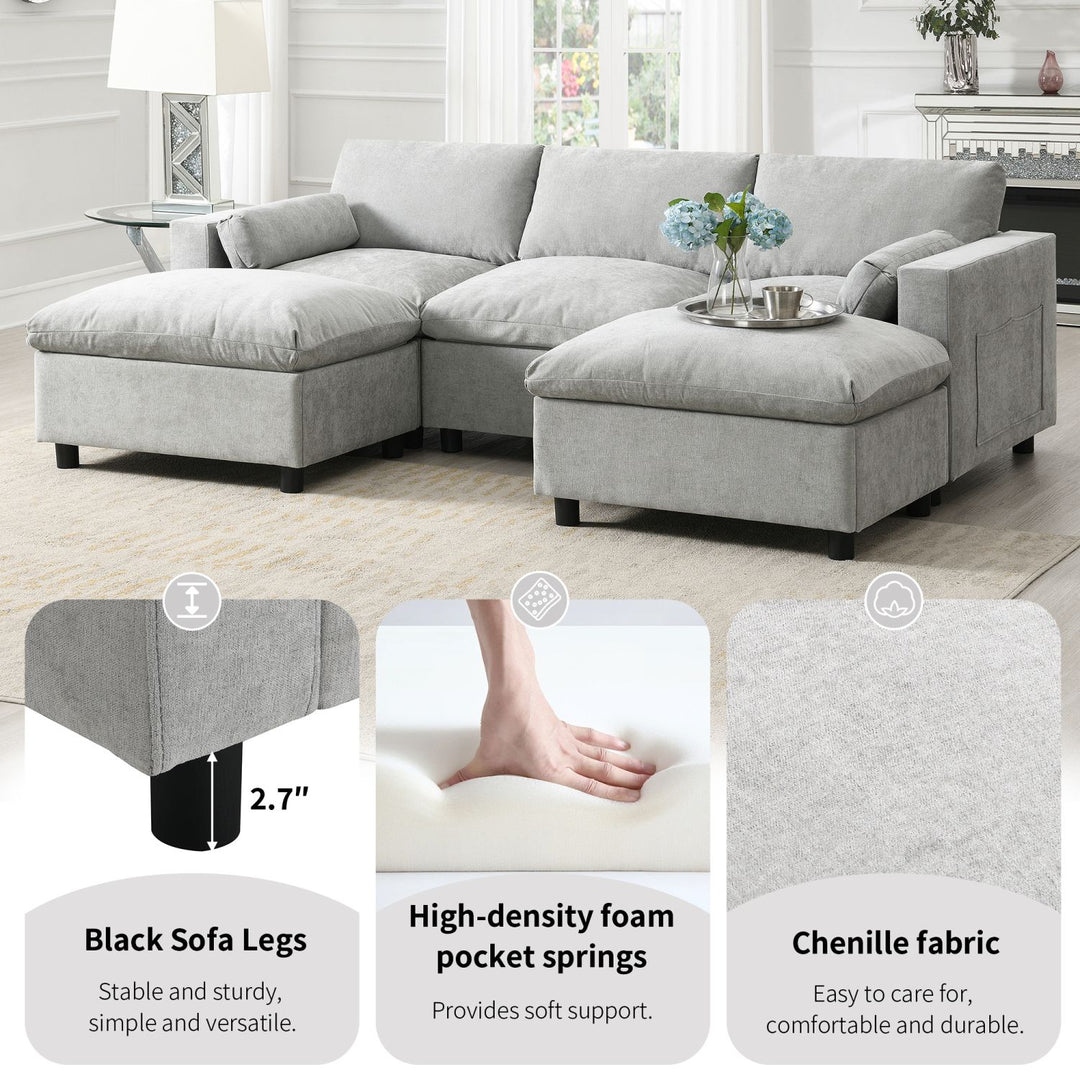 Buy farmhouse furniture Modern Farmhouse Grey Three Seater Sofa Couch - Modern Cottage Farmhouse Furniture