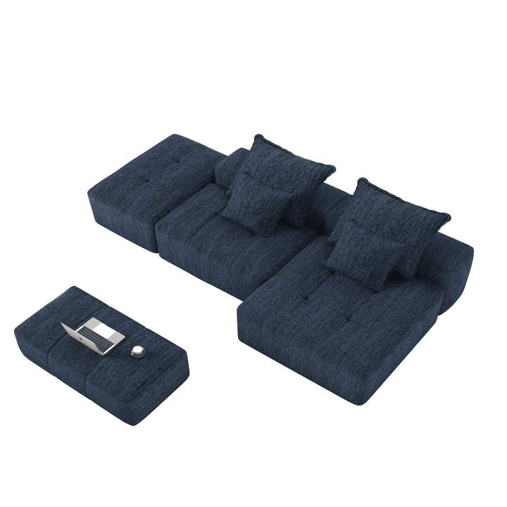 Buy farmhouse furniture The Blue Ridge | Modern Contemporary Farmhouse Oversized Modular Sectional Sofa with Ottoman - Modern Cottage Farmhouse Furniture