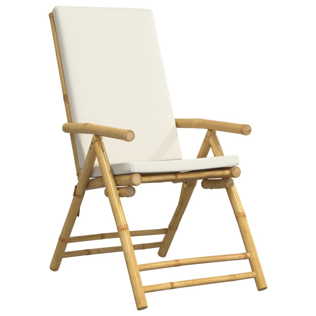 Buy farmhouse furniture Best Farmhouse Outdoor Chair Set | Garden Reclining Set of 4 Cream White Bamboo - Modern Cottage Farmhouse Furniture
