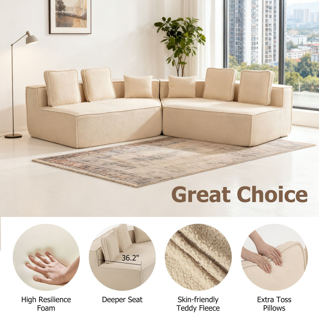 Buy farmhouse furniture The Haven • Extra Large Extra Wide Modular Modern Farmhouse Compressed Sofa - Modern Cottage Farmhouse Furniture