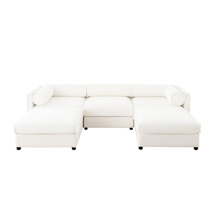 Buy farmhouse furniture Birch Hollow Sofa | Modern Farmhouse U-Shaped 3-Seater Sofa Couch - Modern Cottage Farmhouse Furniture