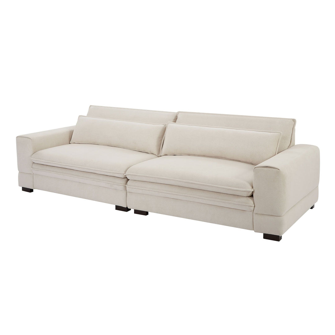 Buy farmhouse furniture Mid-Century Sofa Couch Modern Upholstered Couch for Livingroom,Bedroom, Apartment, Home Office Beige - Modern Cottage Farmhouse Furniture